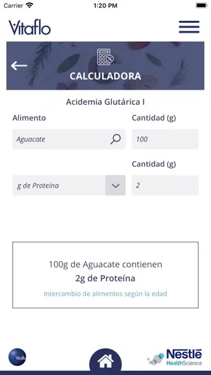 Captura de pantalla de Intercambios Vitaflo en iPhone 5