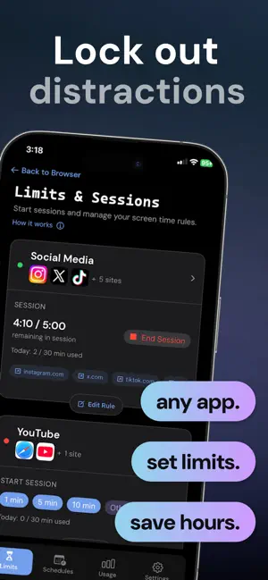 RelockIn: App Limits + Browser screenshot 1