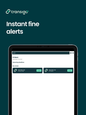 Transigo iPad screenshot
