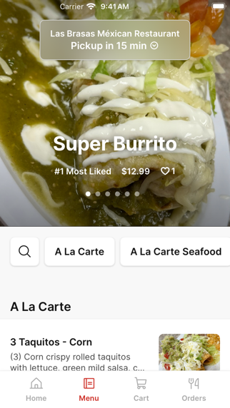 Las Brasas Méxican Restaurant iPhone screenshot 2 - Food & Drink app