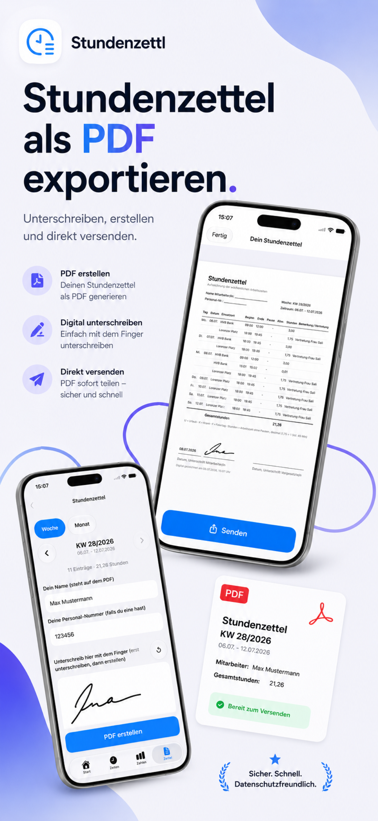 Stundenzettl screenshot 3
