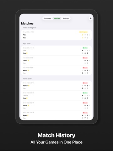 Tennis Match Score Keeper iPad screenshot