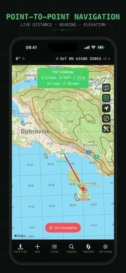 Screenshot von Tactical GPS - MGRS Land Nav auf dem iPhone 3