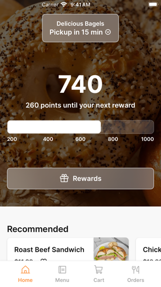 Delicious Bagels app screenshot