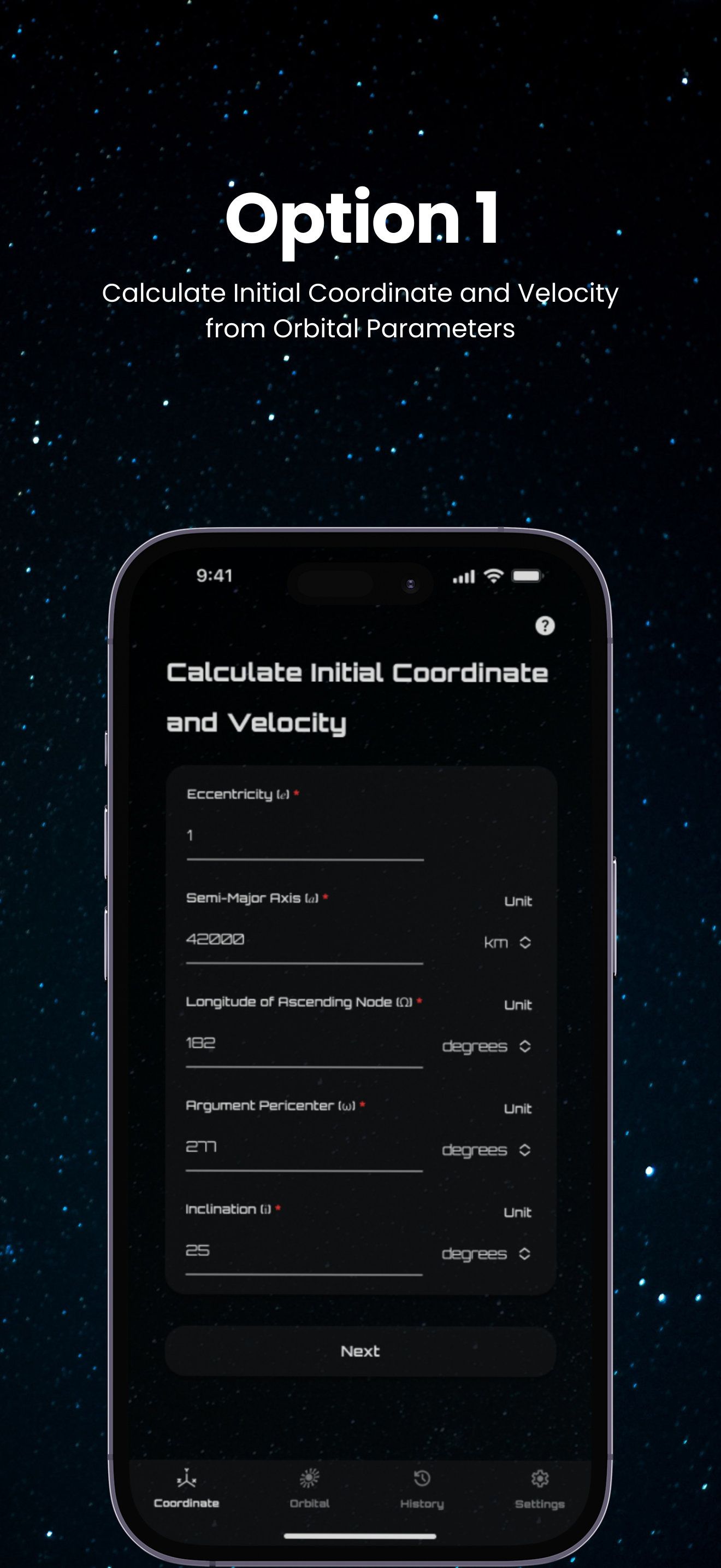 OrbitCalc screenshot 2