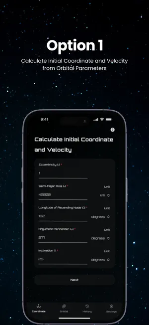 OrbitCalc screenshot 2