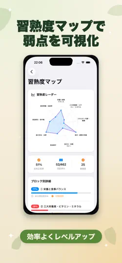 Скриншот 食生活アドバイザー3級 対策問題集 на iPhone 5