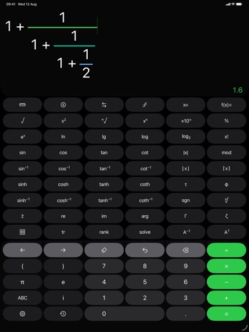 UniCount scientific calculator iPad screenshot