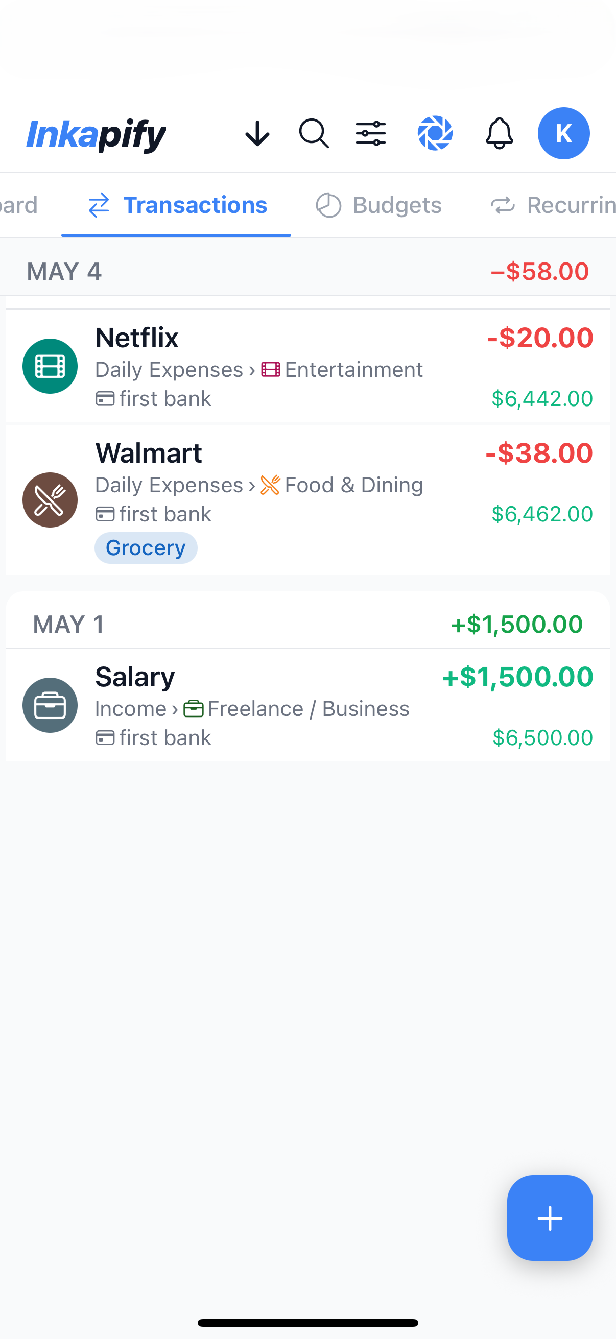 Inkapify: Budget & Finance