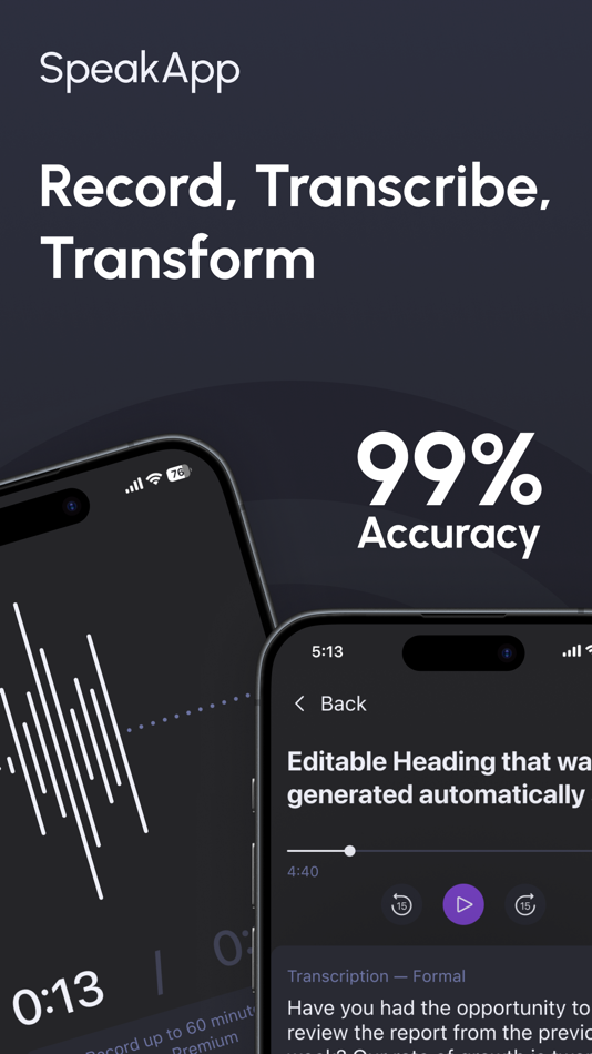 #7. SpeakApp AI: Voice Notes (iOS) 由: VoicePop Inc.