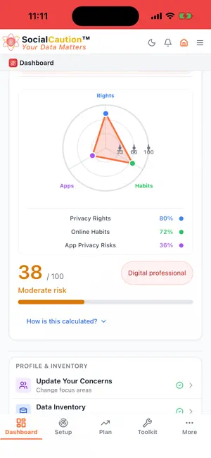 SocialCaution - Privacy Risks screenshot 1
