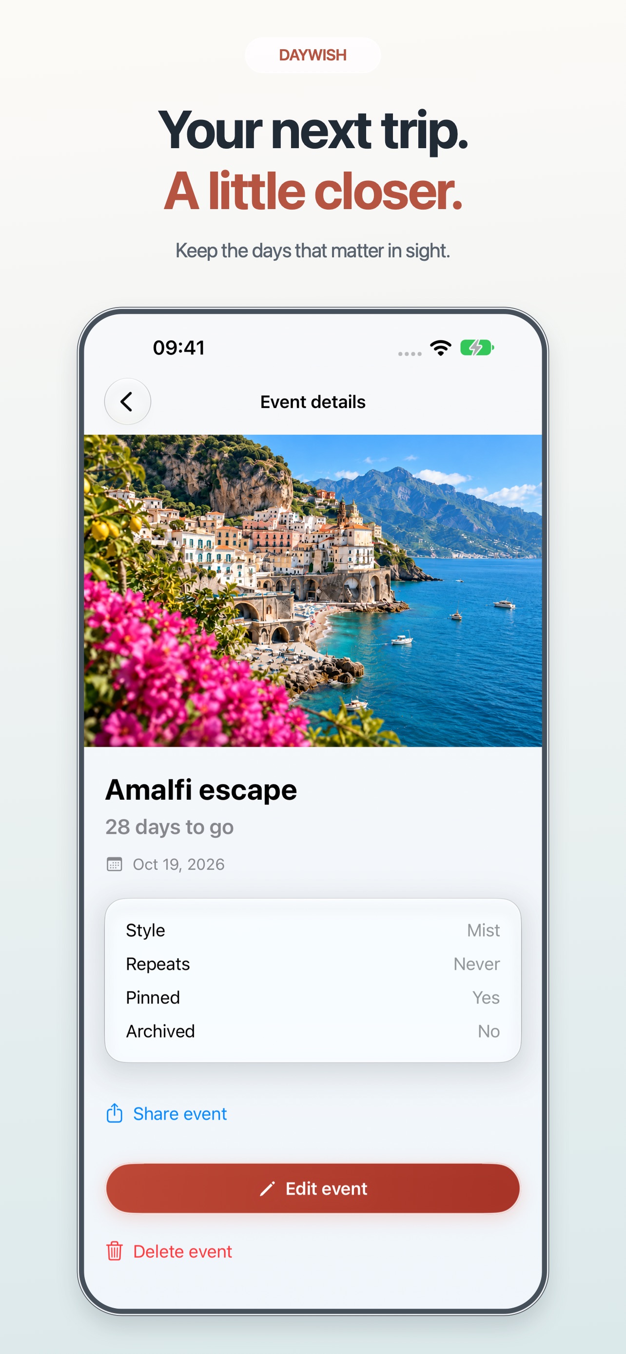 Screenshot 2 of DayWish: Event Countdown
