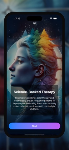 RelaxColors: Light Therapy AI iPhone screenshot