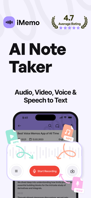 iMemo AI Note Taking & Summary Screenshot 1 of 10