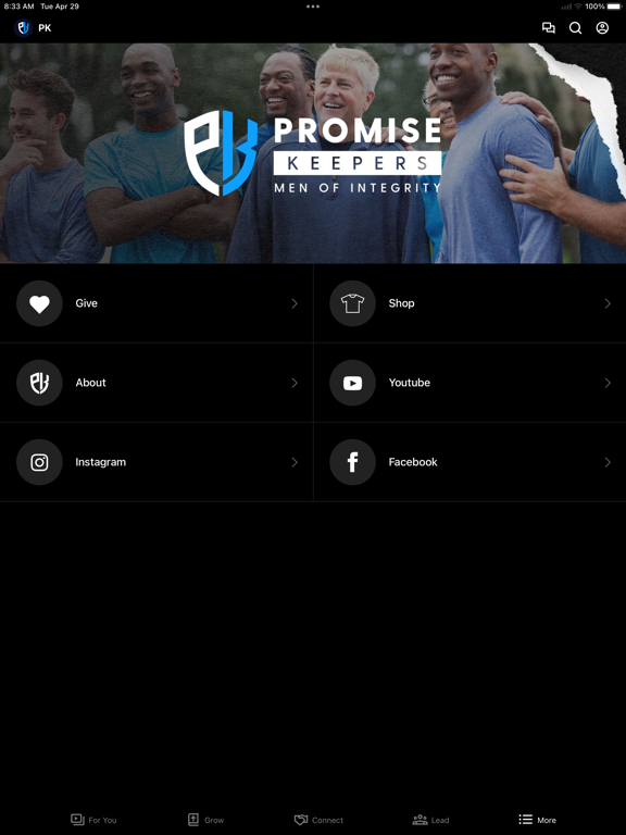 Promise Keepers iPad screenshot