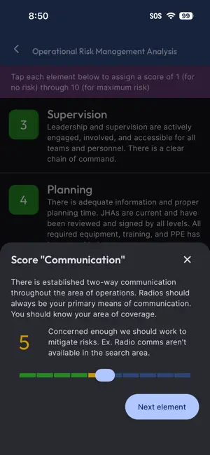 Risk: SAR Risk Assessment screenshot 2
