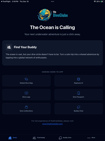 theDiveGlobe iPad screenshot 1 - Sports app