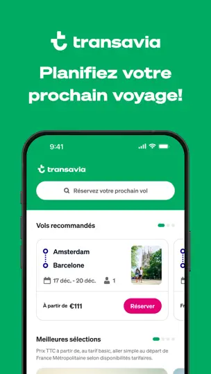 Capture d'écran de Transavia sur iPhone 1