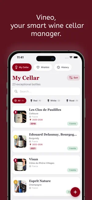 Vineo - Wine cellar manager screenshot 1
