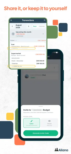 Aliana - Shared Budgeting App screenshot 1