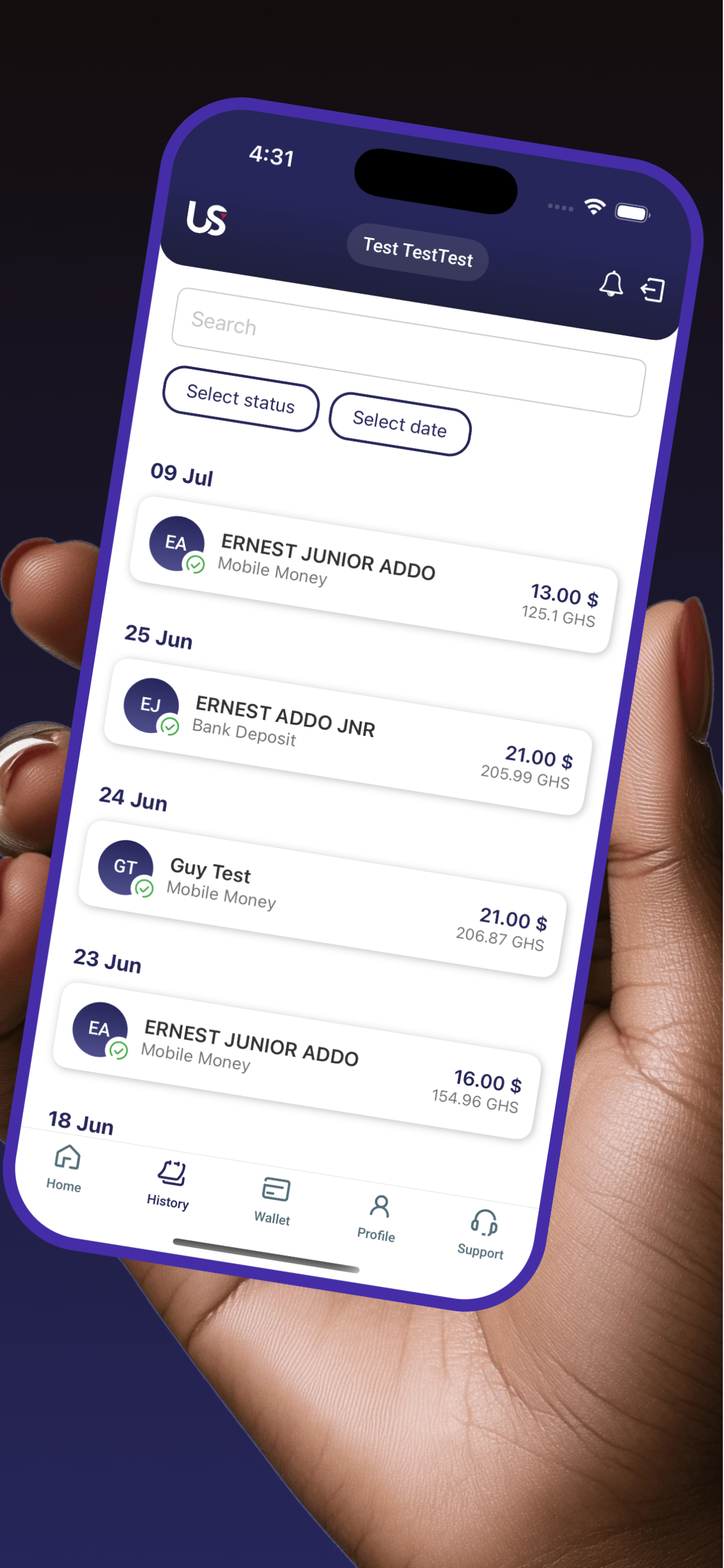 UnitySend - Money Transfer