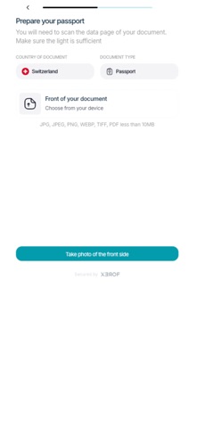 XEROF KYC screenshot