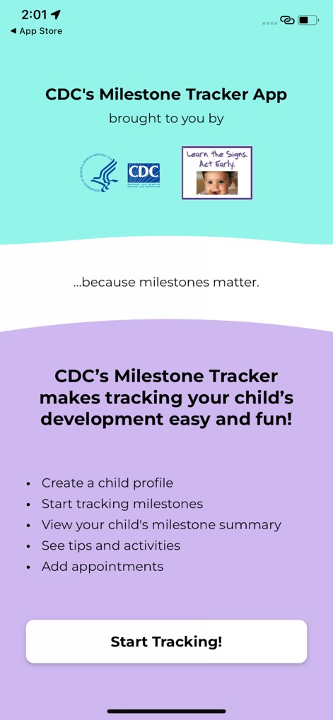 CDC's Milestone Tracker - Health & Fitness App | MWM