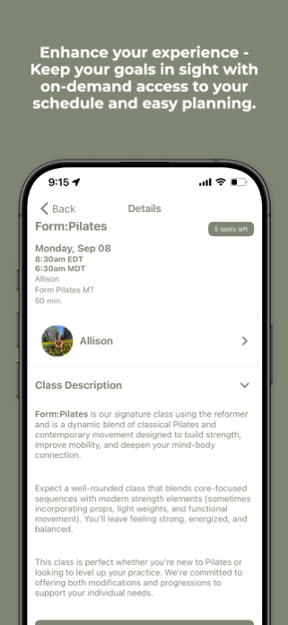 Form Pilates MT Screenshot 4 of 4