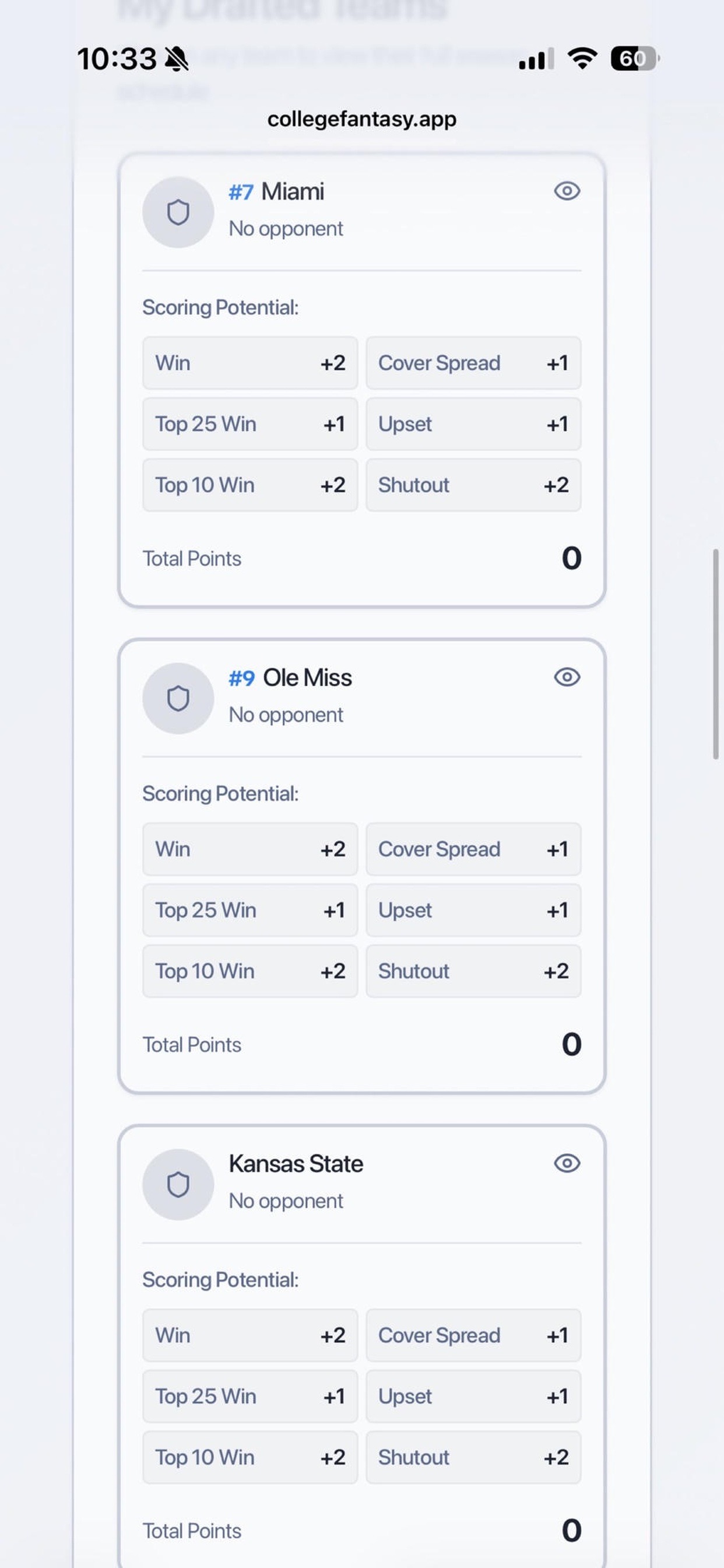 Screenshot 4 of CFB Fantasy Football