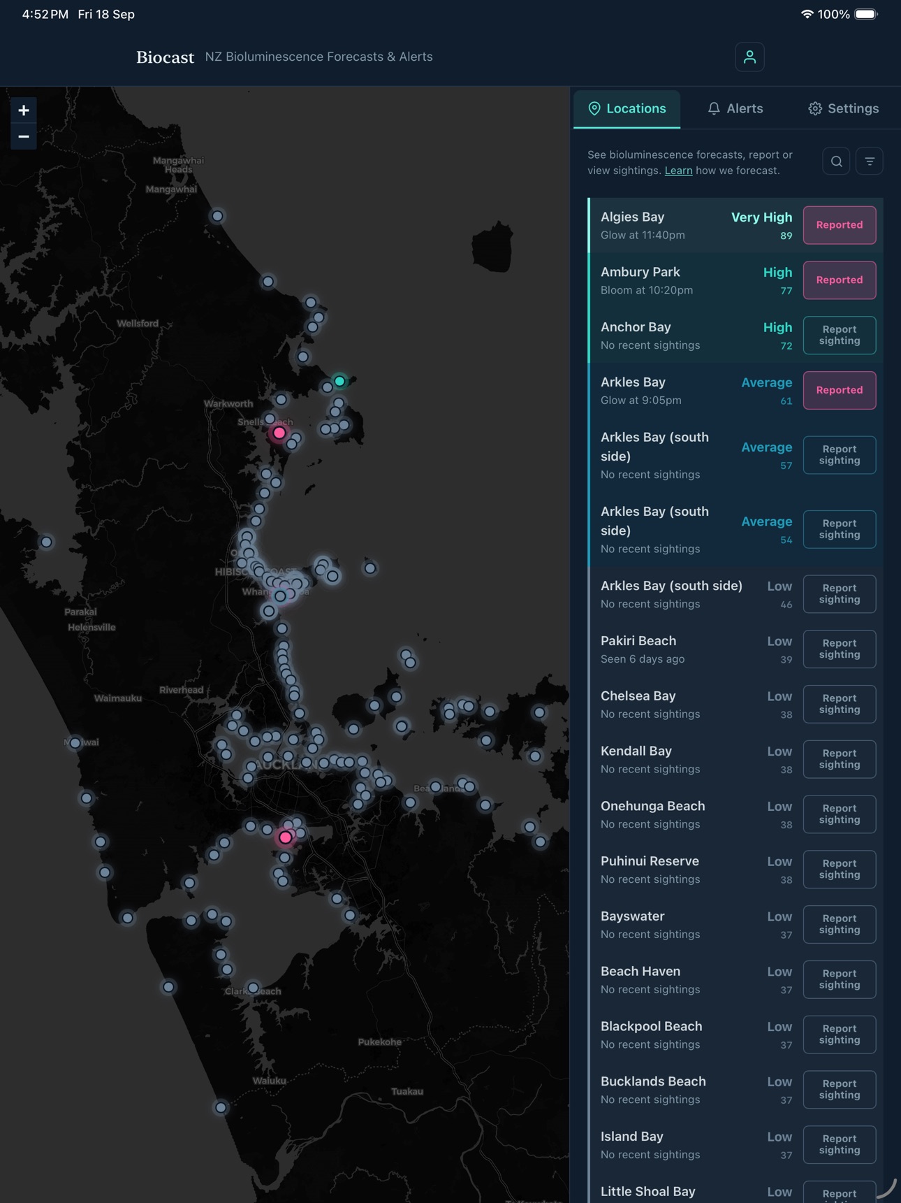 Screenshot 5 of Biocast-Bioluminescence Alerts