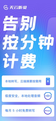 无云听见 - AI语音转写、翻译与智能总结 screenshot