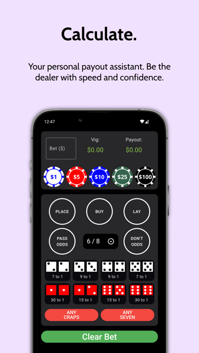 Craps Calculator Screenshot