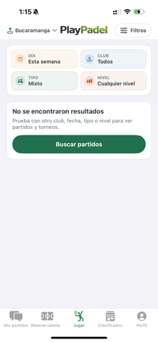 PlayPadel: Pádel Colombia iPhone screenshot