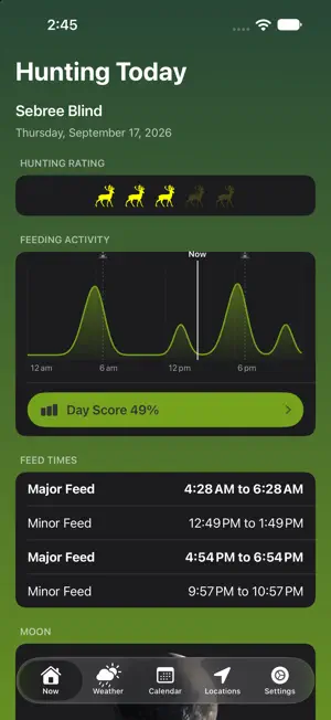 Solunar Best Hunting Times screenshot 1