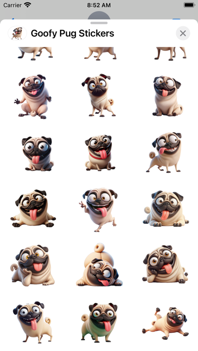 Screenshot 3 of Goofy Pug Stickers App