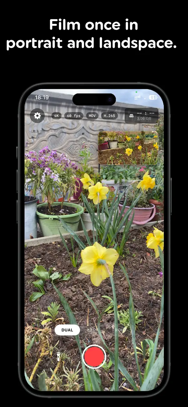 Screenshot #3 pour DualTake: Video Recorder 4K