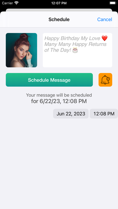 WA - Schedule Messages Screenshot