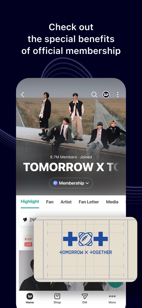 Weverse: Connect with Artists - Membership Perks Display