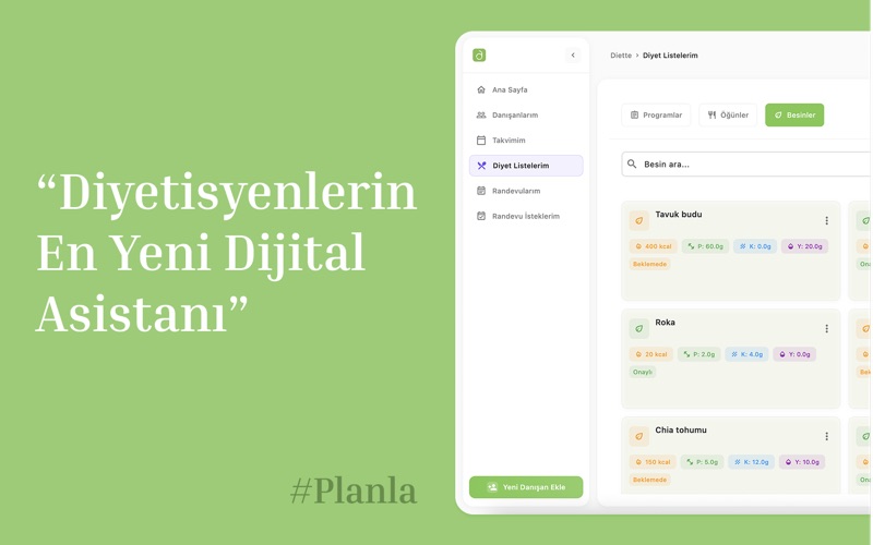 Diette for Dietitians app screenshot