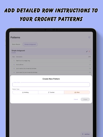 Crochet Row Counter Tracker iPad screenshot