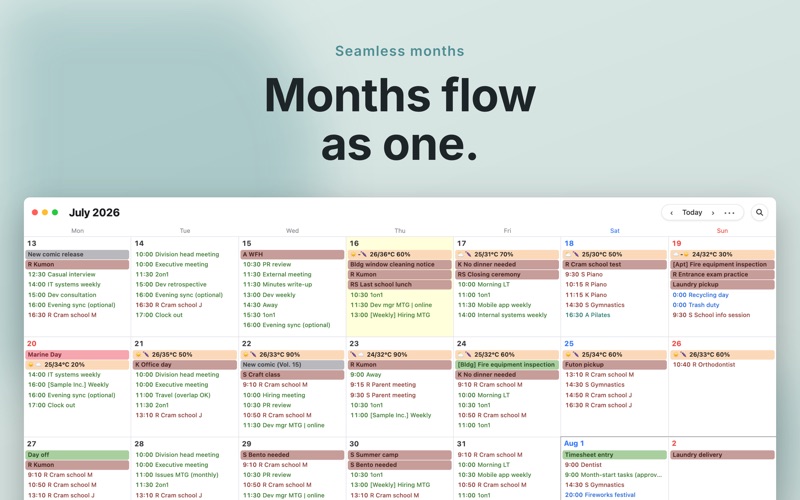 Moca - Monthly Calendar screenshot