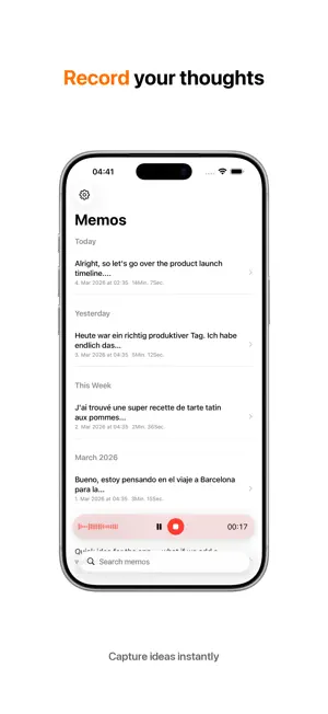 Voxtral Memos screenshot 1