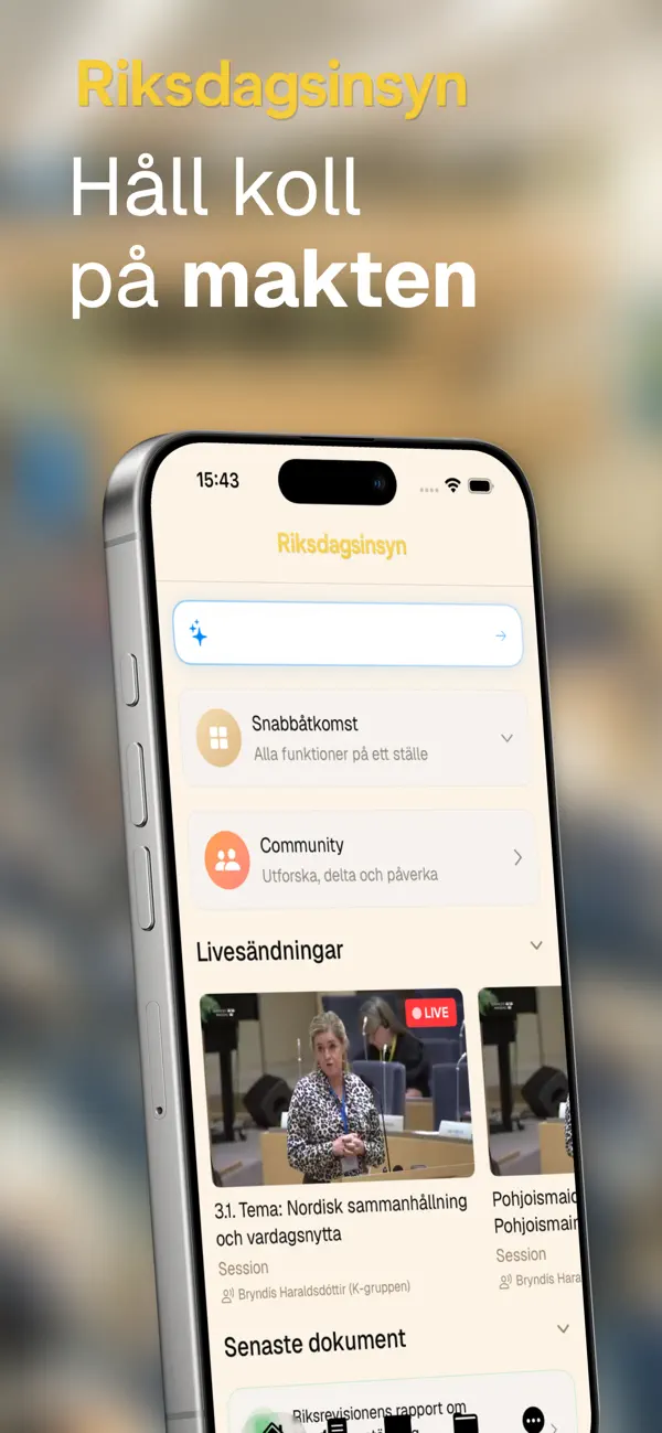 #1. Riksdagsinsyn (iOS) Ved: Jean-Robert Nino