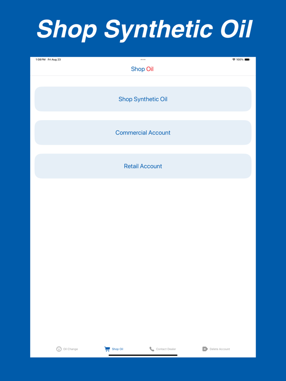 Synthetic Oil iPad screenshot 2 - Shopping app