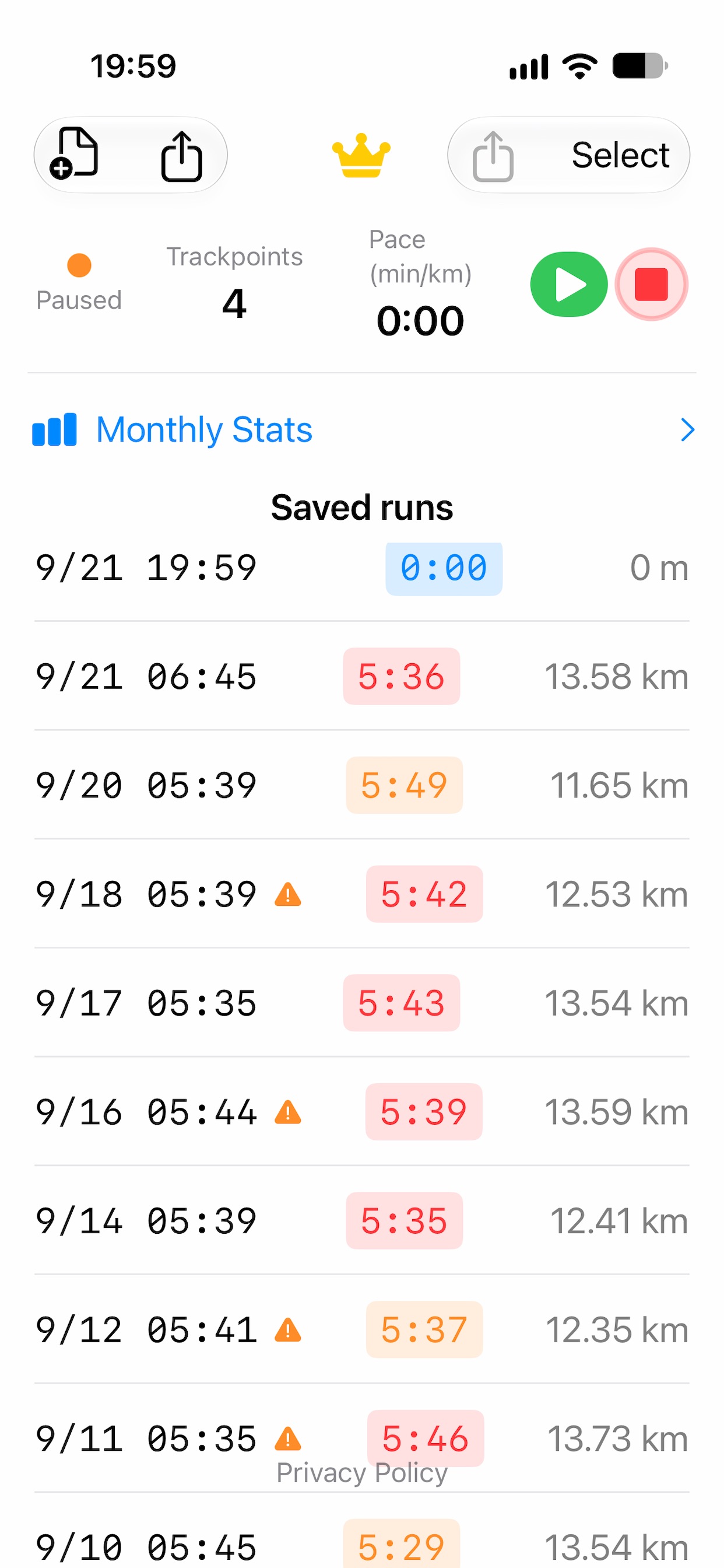 Screenshot 1 of RunningAir