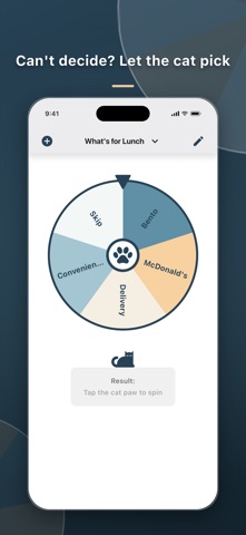 MeowWheel - Decision Spinner iPhone screenshot