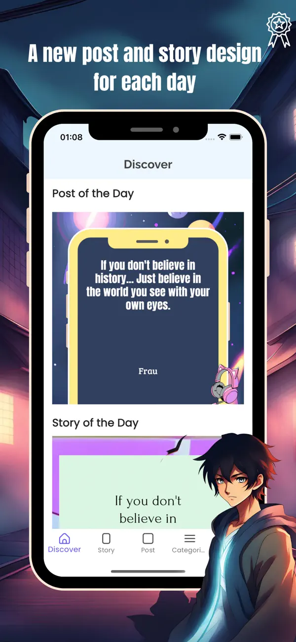 Screenshot #1 pour Otaku Anime Quotes