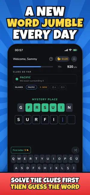 Word Jumble Puzzle - Almost! screenshot 1