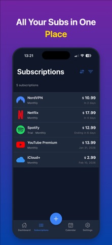 Moon - Subscription Manager Screenshot 2 of 4