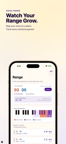 Vocal Trainer Pitch - Range iPhone screenshot